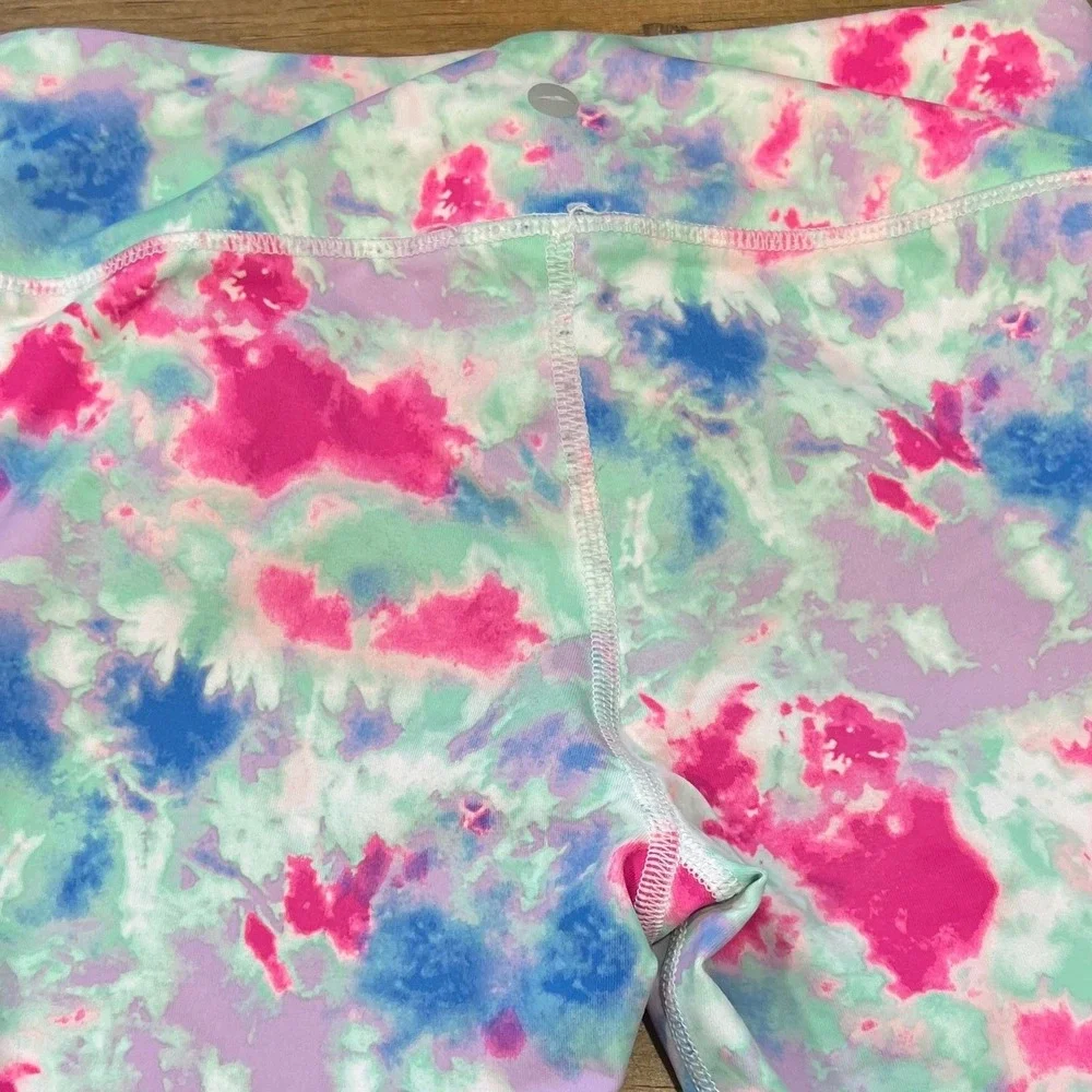 Girls Avia Active Capri Leggings Size M (7-8) Tie Dye Pink‎ Blue Green Purple